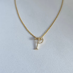 18ct Yellow Gold Natural Diamond Initial P
