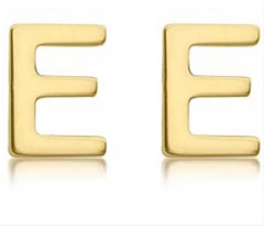 9K YG MINI INITIAL 'E' STUD E/R