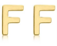 9K YG MINI INITIAL 'F' STUD E/R