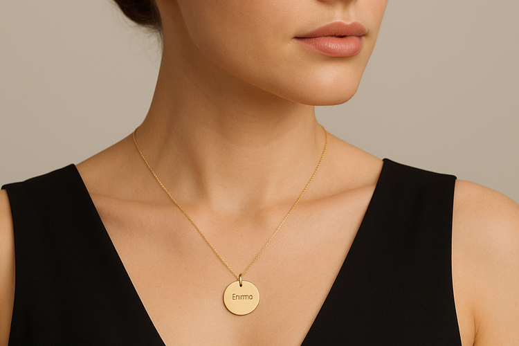 personalised necklace round disk modle