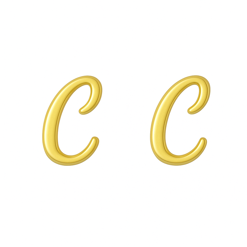 9K FANCY MINI INITIAL STUD E/R